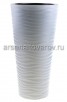 Кашпо напольное пластиковое  5/25 29*57,5 см со вставкой белое Оазис (М8075) (Башкирия) 