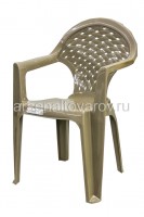 Кресло пластиковое 56*56*83,5 см Ривьера (179) серо-коричневое (Эльфпласт)